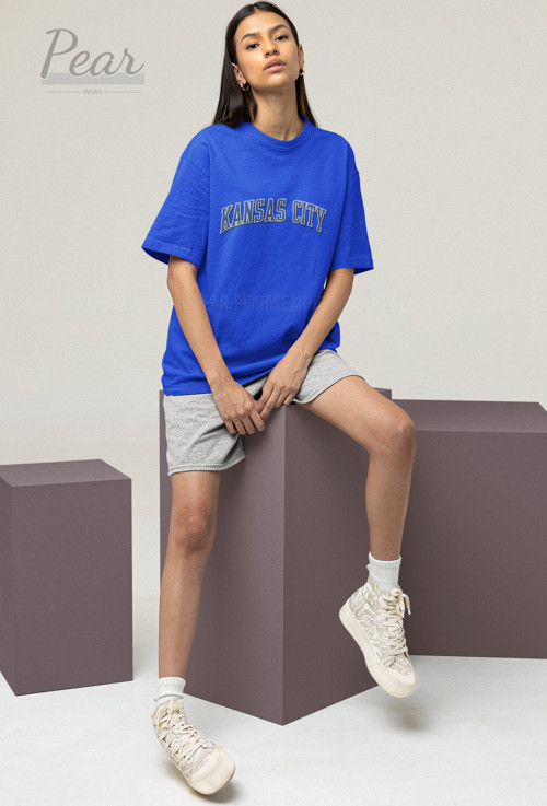 Kansas City Baskılı Unisex Tişört Oversize T-Shirt