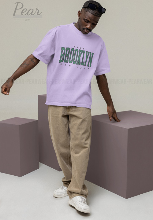 Brooklyn Baskılı Unisex Tişört Oversize T-Shirt