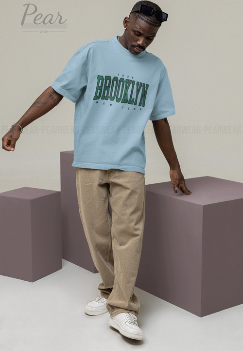 Brooklyn Baskılı Unisex Tişört Oversize T-Shirt