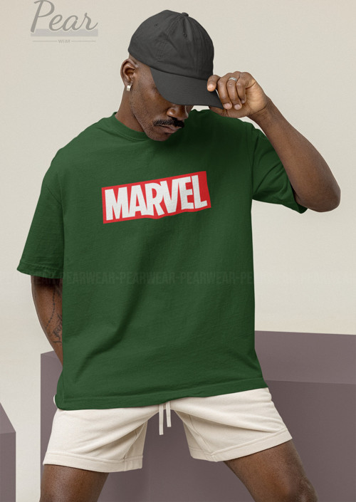 Marvel Baskılı Unisex Tişört Oversize T-Shirt