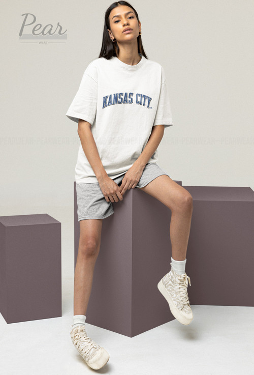 Kansas City Baskılı Unisex Tişört Oversize T-Shirt