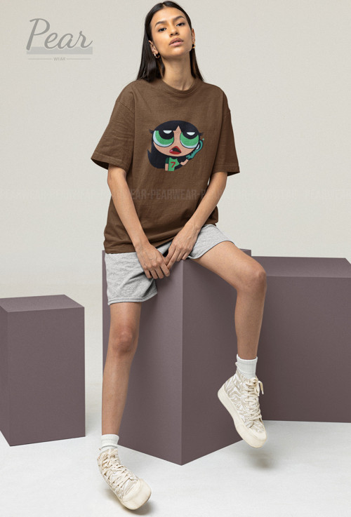 Powerpuff Girls Buttercup Baskılı Unisex Tişört Oversize T-Shirt