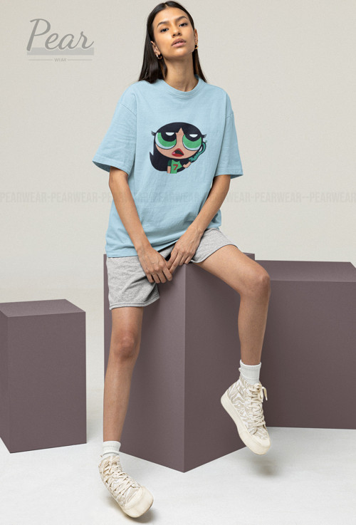 Powerpuff Girls Buttercup Baskılı Unisex Tişört Oversize T-Shirt