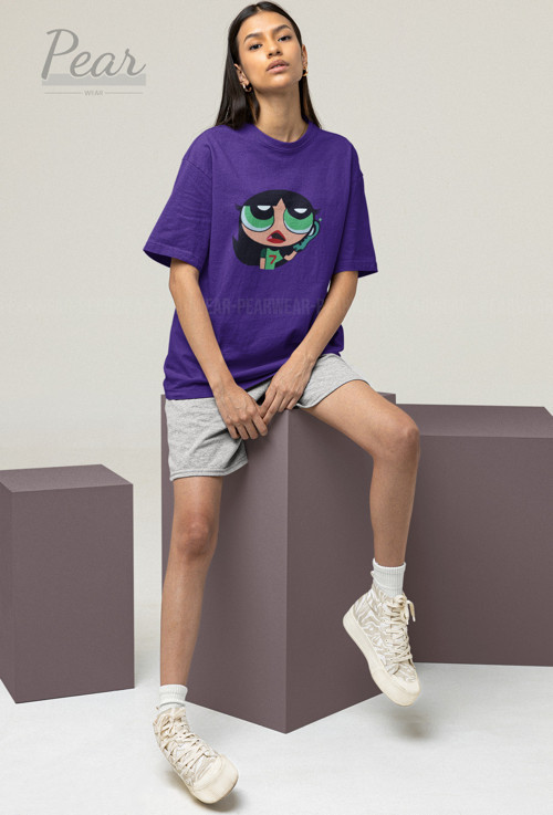 Powerpuff Girls Buttercup Baskılı Unisex Tişört Oversize T-Shirt