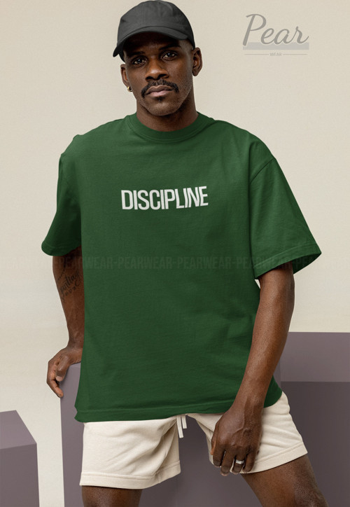 Discipline Baskılı Unisex Tişört Oversize T-Shirt