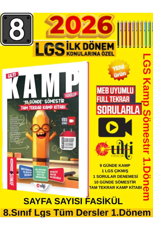 Ulti Yayınları 2026 8.Sınıf 1.Dönem Sömestır Tam Tekrar 10 Günde Sömestır
