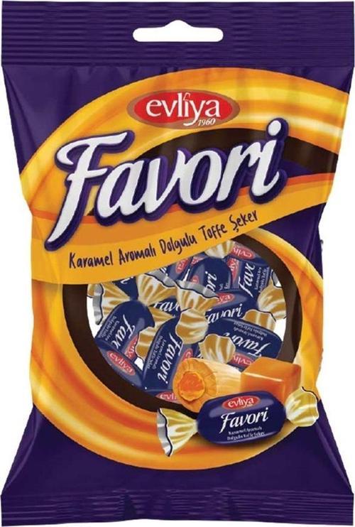 Evliya Favori Karamel Aromalı Dolgulu Toffe Şeker 350 G