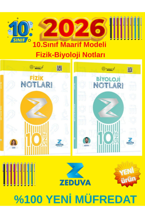 Zeduva Yayınları 2026 Maarif Model Zeduva 10.Sınıf Fizik-Biyoloji Video Ders Notları+Android Kalem
