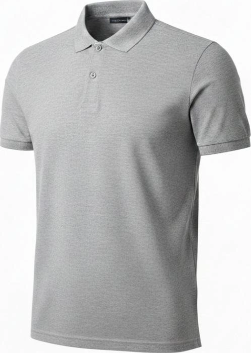 Erkek Pike Kumaş Düğmeli Yaka Regular Fit Günlük Kısa kol Tişört T-shirt - Gri