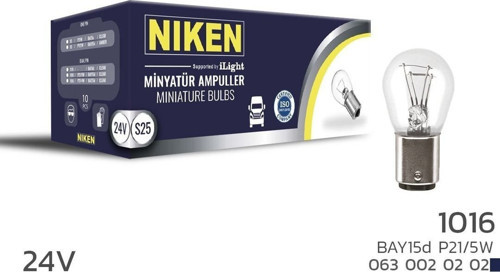 Niken 24V 1016 Ampul ŞT (P21/5W) BAY15D 10 LU