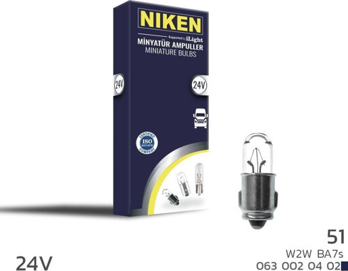 Niken 24V 51 Ampul (W2W) BA7S 10 LU