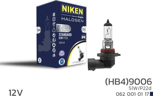 Niken 12V 9006 (HB4) 51W Halojen Ampul P22D