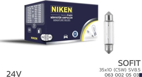 Niken 24V Sofit Ampul 35X10 (C5W) Sv8.5 10 LU