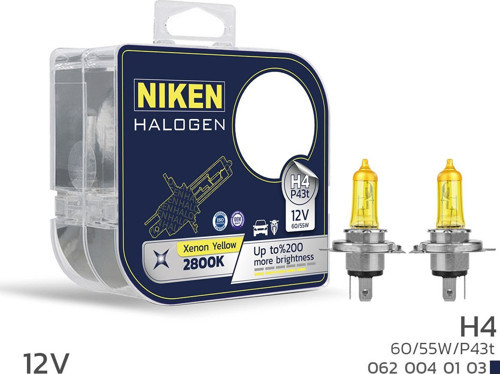 Niken 12V H4 60/55W Sarı Işık Ampul P43t 2800K