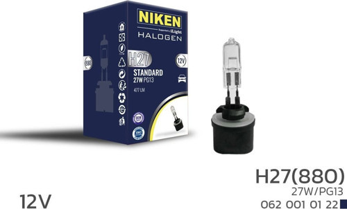 Niken 12V H27 Düz Soket 27W Halojen Ampul (880 PG13)