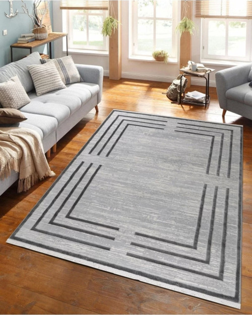 Pyramid Modern Salon ve Oturma Odası Halısı - Gri