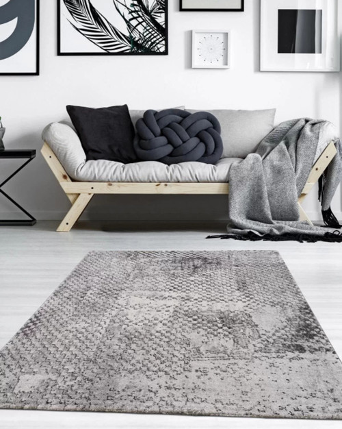 Safir Modern Salon ve Oturma Odası Halısı - Gri