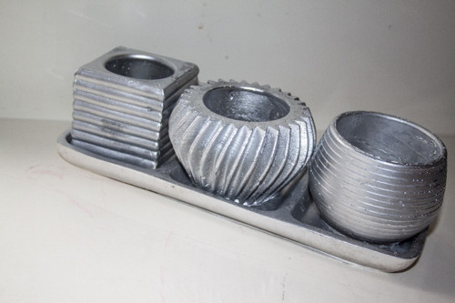 3'lü Beton Saksı Set Sukulent Saksıları