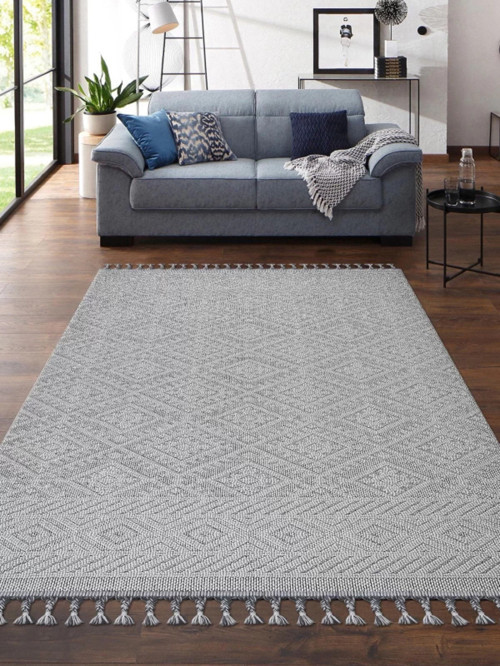 Otantik Modern Salon ve Oturma Odası Halısı - Krem Gri