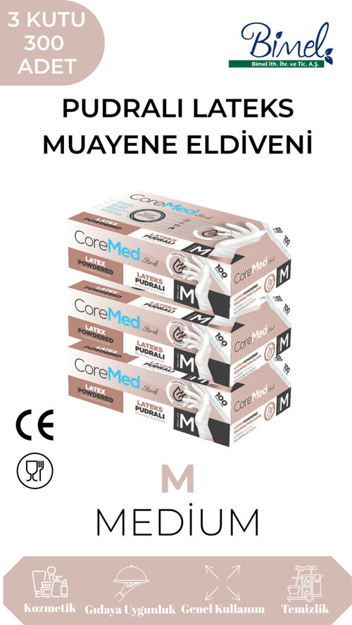 LATEKS PUDRALI MUAYENE ELDİVENİ M-1 Koli-20 Paket-2000'li
