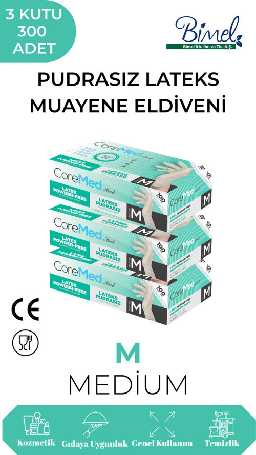 LATEKS PUDRASIZ MUAYENE ELDİVENİ M-3 PAKET 100'LÜ