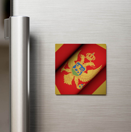 Karadağ - Montenegro - Klasik Ülke Bayraklı Baskılı Buzdolap Magneti Kare 9x9 cm (1 Adet)