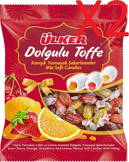 Toffe Dolgulu Karışık Yumuşak Şekerleme Bayram Şekeri 350 gr X 2 Li Paket