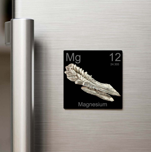 Magnesium (Magnezyum) Elementi – Baskılı Buzdolap Magneti Kare – 9x9 cm