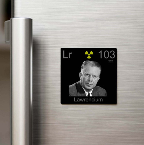 Lawrencium (Lavrensiyum) Elementi – Baskılı Buzdolap Magneti Kare – 9x9 cm