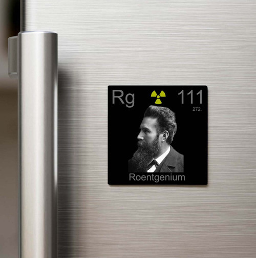 Roentgenium (Röntgenyum) Elementi – Baskılı Buzdolap Magneti Kare – 9x9 cm