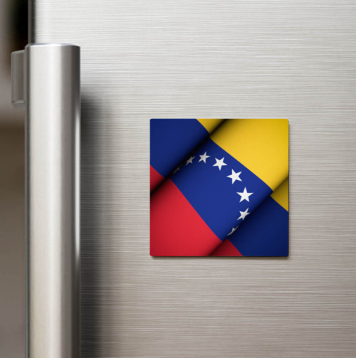 Venezuela - Venezuela - Klasik Ülke Bayraklı Baskılı Buzdolap Magneti Kare 9x9 cm (1 Adet)