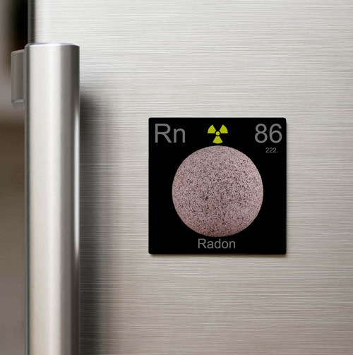 Radon (Radon) Elementi – Baskılı Buzdolap Magneti Kare – 9x9 cm