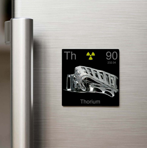 Thorium (Toryum) Elementi – Baskılı Buzdolap Magneti Kare – 9x9 cm