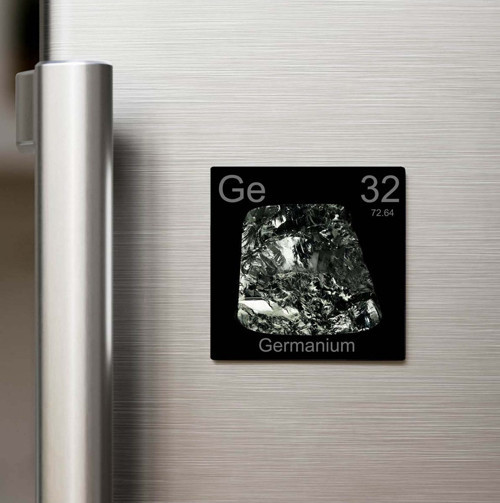 Germanium (Germanyum) Elementi – Baskılı Buzdolap Magneti Kare – 9x9 cm