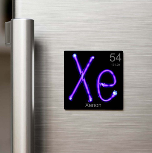 Xenon (Ksenon) Elementi – Baskılı Buzdolap Magneti Kare – 9x9 cm