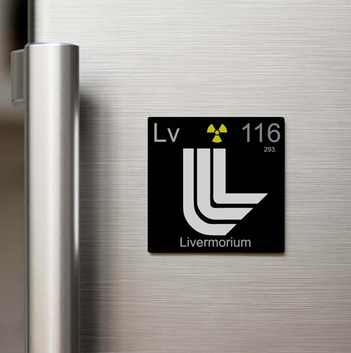 Livermorium (Livermoryum) Elementi – Baskılı Buzdolap Magneti Kare – 9x9 cm
