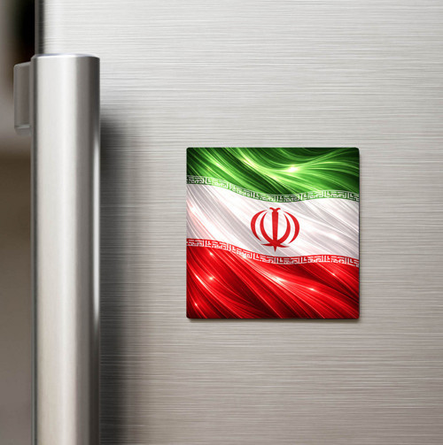 İran – Iran – Abstract Ülke Bayraklı Baskılı Buzdolap Magneti Kare - 9x9 cm (1 adet)
