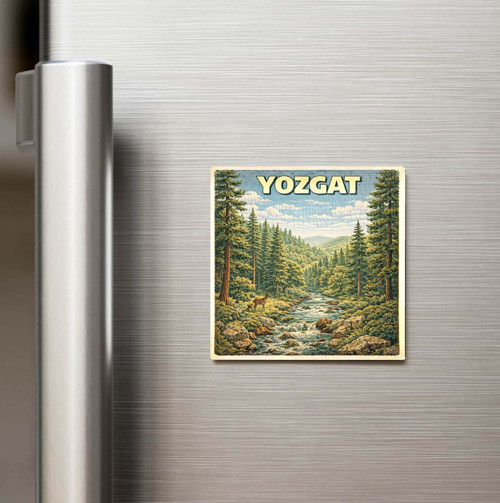 Yozgat Şehri - Pop-Art Travel - Baskılı Buzdolap Magneti Kare 9x9 cm