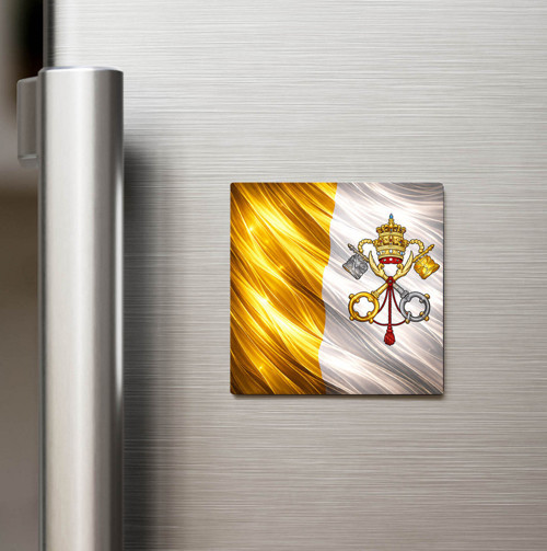 Vatikan – Vatican City – Abstract Ülke Bayraklı Baskılı Buzdolap Magneti Kare - 9x9 cm (1 adet)