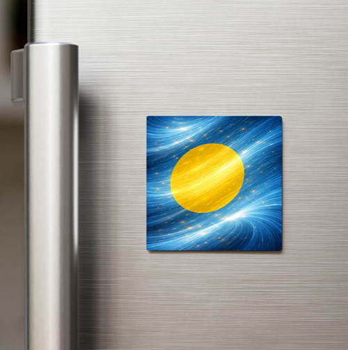 Palau – Palau – Abstract Ülke Bayraklı Baskılı Buzdolap Magneti Kare - 9x9 cm (1 adet)