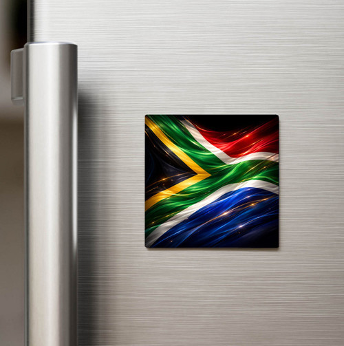 Güney Afrika – South Africa – Abstract Ülke Bayraklı Baskılı Buzdolap Magneti Kare 9x9 cm (1 adet)