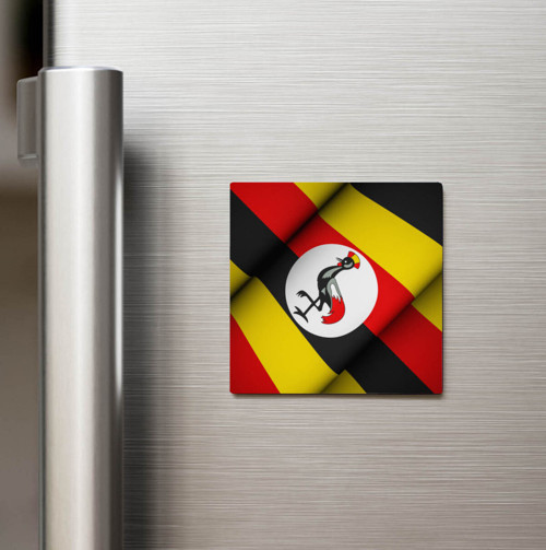 Uganda - Uganda - Klasik Ülke Bayraklı Baskılı Buzdolap Magneti Kare 9x9 cm (1 Adet)