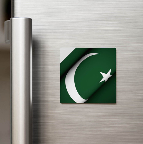 Pakistan - Pakistan - Klasik Ülke Bayraklı Baskılı Buzdolap Magneti Kare 9x9 cm (1 Adet)