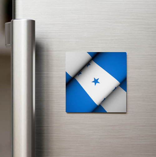Honduras - Honduras - Klasik Ülke Bayraklı Baskılı Buzdolap Magneti Kare 9x9 cm (1 Adet)