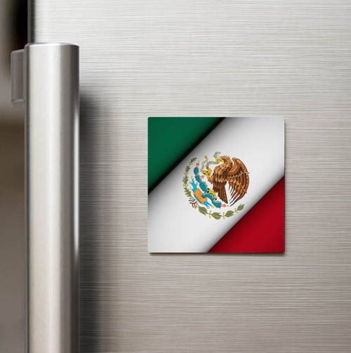 Meksika - Mexico - Klasik Ülke Bayraklı Baskılı Buzdolap Magneti Kare 9x9 cm (1 Adet)