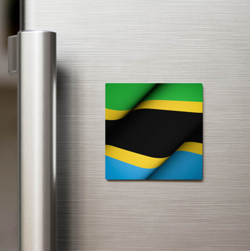 Tanzanya - Tanzania - Klasik Ülke Bayraklı Baskılı Buzdolap Magneti Kare 9x9 cm (1 Adet)