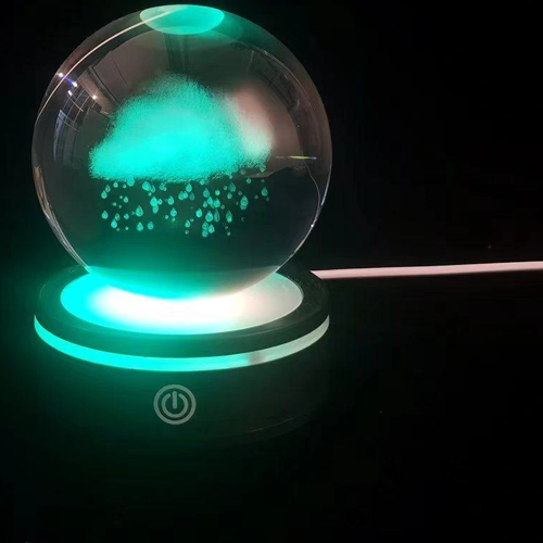 Usb'li Yağmur Bulutu Tasarımlı Dönen Cam Küre