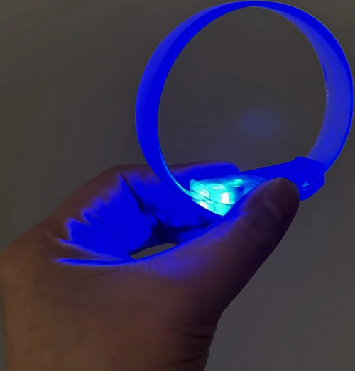 3 Modlu Pilli Led Işıklı Esnek Parti Bilekliği Mavi