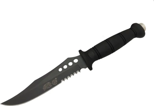 Sr S008b Lejyoner Tırtıklı Outdoor Bıçağı 29 Cm - Kauçuk Sap, Perçinli