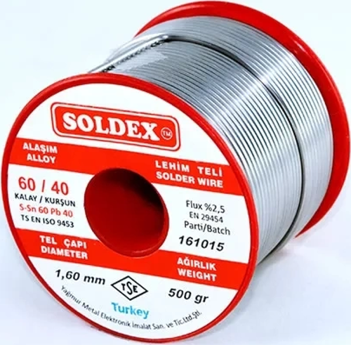 60-40 Lehim Teli 500 Gr 1.6 Mm - Sn:60 / Pb:40